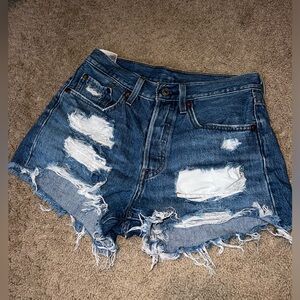 Levi’s ripped denim shorts